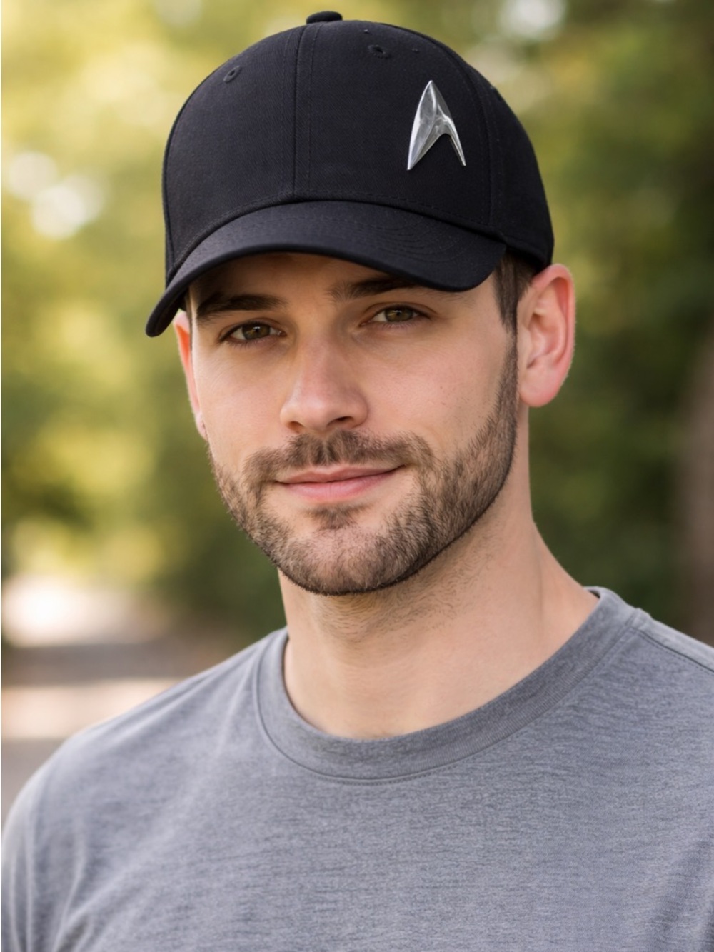 Star Trek Movie Themed Black Baseball Cap with Silver Logo NWOT